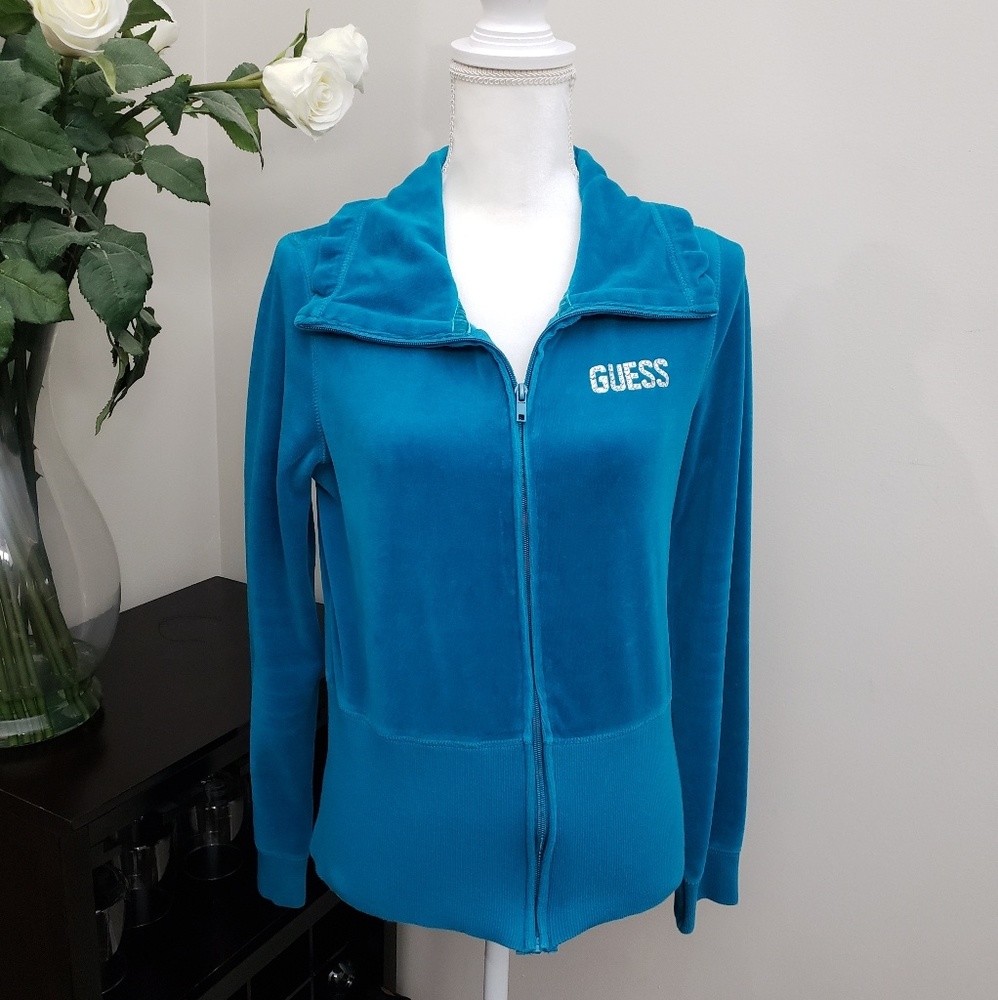 GUESS Valour Zip Front Cropped Fashion Jacket